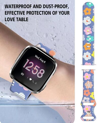 Watch Bands Compatible for Versa 2/ Versa/Versa Lite Bands for Women Men, Soft Silicone Cute Fadeless Sport Strap Replacement for Versa SE Lite in Kuwait