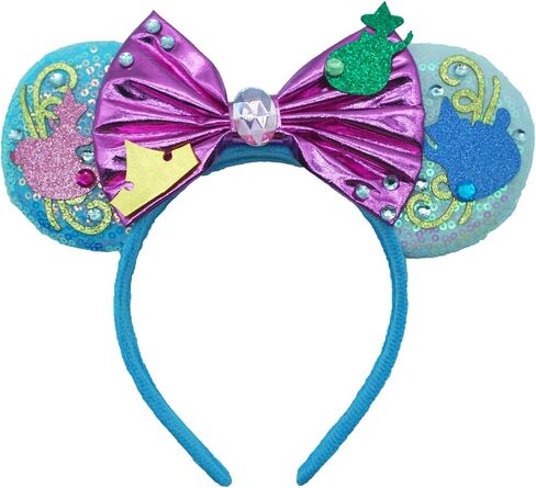 Bow Ears Headbands for Women, Glitter Moana's Frangipani Mouse Ears Headbands for Adult, Costume Birthday Party Decorations Hair Accessory in Saudi Arabia