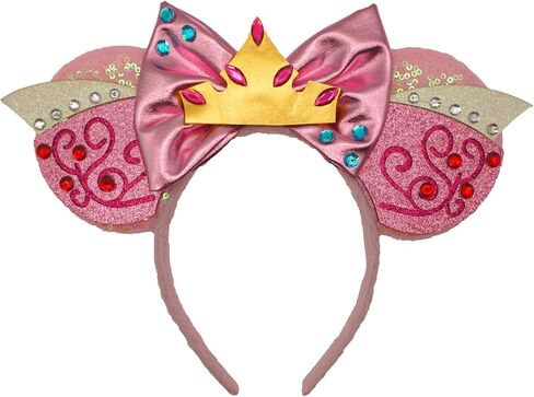 Bow Ears Headbands for Women, Glitter Moana's Frangipani Mouse Ears Headbands for Adult, Costume Birthday Party Decorations Hair Accessory in Saudi Arabia