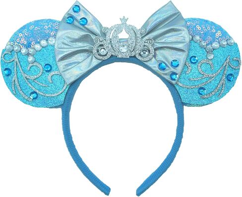 Bow Ears Headbands for Women, Glitter Moana's Frangipani Mouse Ears Headbands for Adult, Costume Birthday Party Decorations Hair Accessory in Saudi Arabia
