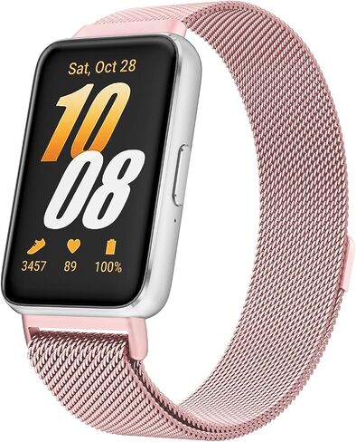 Metal Bands for Samsung Galaxy Fit 3 Band for Women Men, Stainless Steel Mesh Band Compatible with Samsung Galaxy Fit 3 Smartwatch in Saudi Arabia