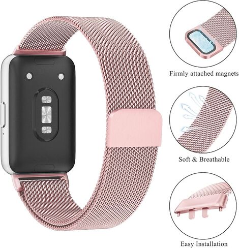 Metal Bands for Samsung Galaxy Fit 3 Band for Women Men, Stainless Steel Mesh Band Compatible with Samsung Galaxy Fit 3 Smartwatch in Saudi Arabia