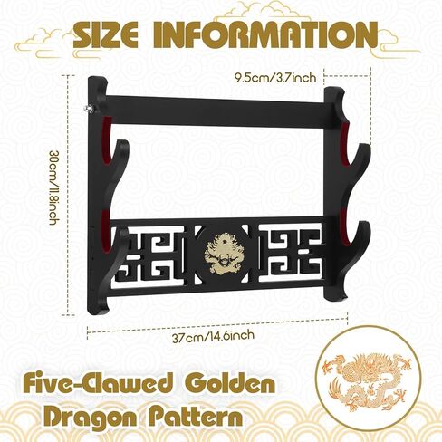 Barydat Katana Mount Sword Holder Stand Wall Mount Katana Samurai Sword Display Rack Hanger Gifts for Christmas Japanese Wakizashi Katana Samurai Sword Hobby Collection for Men (3 Tier) in Kuwait