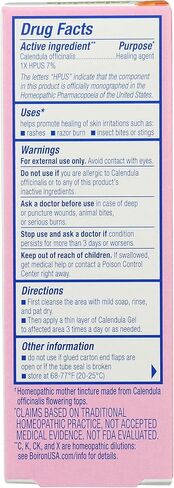 Boiron Calendula Gel Relief from Rashes, Skin Irritations, Razor Burn, Insect Bites, or Sunburns - Non-Greasy and Fragrance-Free - 2.6 oz in Kuwait