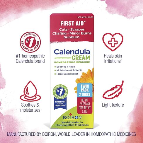 Boiron Calendula Cream for First Aid, Minor Burns, Cuts, Scrapes, Insect Bits and Sunburn - 2.5 oz in Kuwait