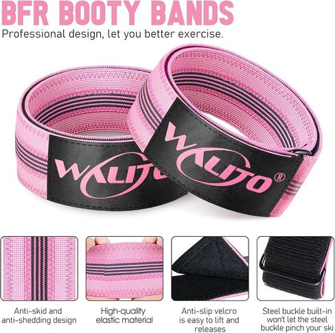 BFR Booty Bands for Women Glutes - Blood Flow Restriction Bands with Weekly Plan for Legs, Butt & Hip Building, Occlusion Bands for Workouts, Best Fabric Bands for Squat Butt & Thigh in Kuwait