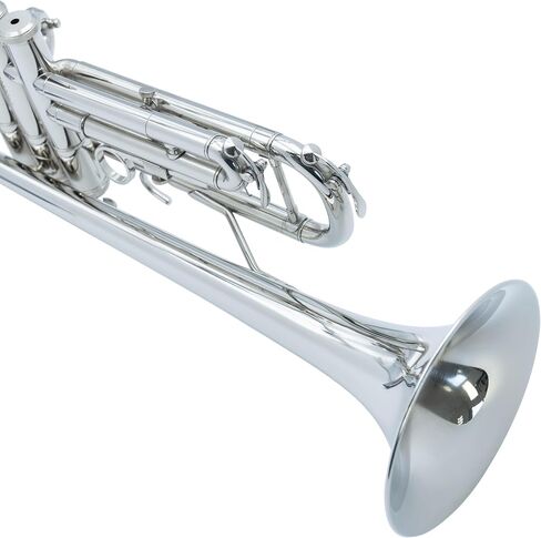 Gold Copper Trumpet with Phosphor Copper Leadpipe.Student/School Bb Trumpet .7C Mouthpiece,Cloth,Gloves,ABS Hard Shell BbTrumpet Case. (Black) in Kuwait