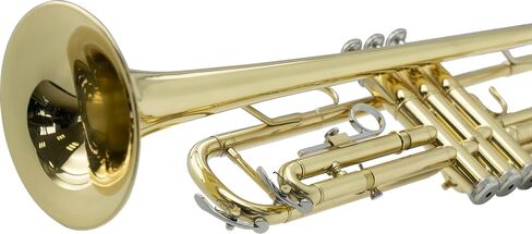 Gold Copper Trumpet with Phosphor Copper Leadpipe.Student/School Bb Trumpet .7C Mouthpiece,Cloth,Gloves,ABS Hard Shell BbTrumpet Case. (Black) in Kuwait