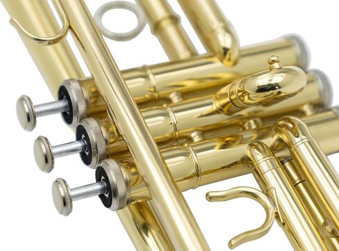 Gold Copper Trumpet with Phosphor Copper Leadpipe.Student/School Bb Trumpet .7C Mouthpiece,Cloth,Gloves,ABS Hard Shell BbTrumpet Case. (Black) in Kuwait