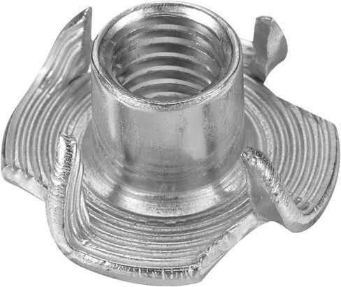 HARFINGTON M10x13mm T-Nuts 4 Pronged Tee Nut 304 Stainless Steel Threaded Inserts for for Wood, Rock Climbing Holds, Cabinetry, Furniture 25pcs in Saudi Arabia