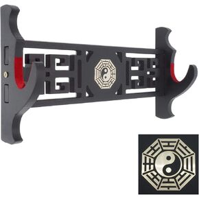 Eforlife Padded Sword Wall Mount Katana Stand Samurai Sword Holder Display Rack Chinese Tai Chi Bagua Style