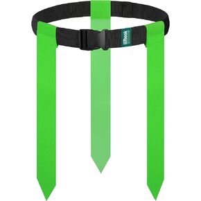 Flag Football Belts, Sets of 12 Green Flag Football Sets with 42 Flags for Youth, Kids and Adults Sport Team Building and Competition Training