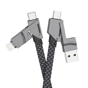 4 in 1 USB C Charging Cable, 30W 3.3ft Lightning Cable Fast Charging, Multi Charge Cable with Lightning/Type C/USB A Port for Cell Phones/Tablets/Samsung Galaxy & More
