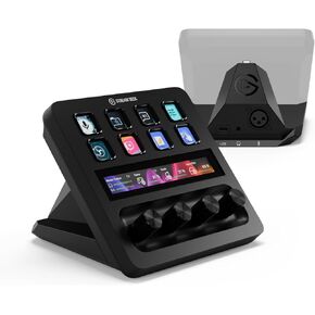 Elgato Stream Deck + XLR - Audio Mixer & Controller, Rear XLR-to-USB Mic Interface, Compatible with Any XLR Mic for Podcasting, Streaming, Content Creators, dials and LCD Keys, PC/Mac