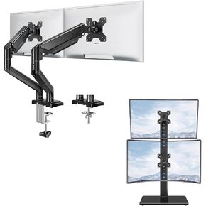 MOUNTUP Vertical Dual Monitor Stand Bundle Dual Monitor Desk Mount