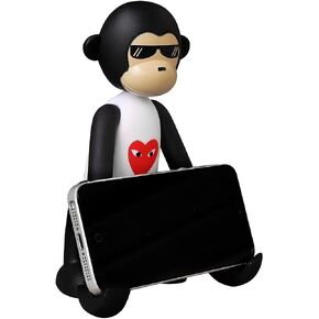 الهاتف الخلوي الأبيض Soyizom White Stand Pamboo Holde لزينة المكتب المنزلي ， Monkeys Monkeys لطيف حامل للهواتف الذكية والأجهزة اللوحية حامل الهاتف الخليوي ، أبيض