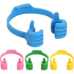 Adjustable Thumbs up Lazy Cell Phone Stand for Desk, Portable Cell Phone Stand for iPhone iPad Huawei, Cool Gadgets Fun Gifts for Teenager Boys (Multi Colors, 4PCS)