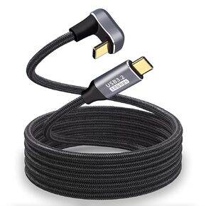 USB C to C Cable U Shape Back 180 Degree Angled 10Gbps USB 3.2 Gen 2 Cable, 100W Fast Charging 4K@60Hz Video Nylon Braided Cord for Nintendo Switch and Laptop,VR,Phones,i/phone15/Pro Max (2M/6.6FT)