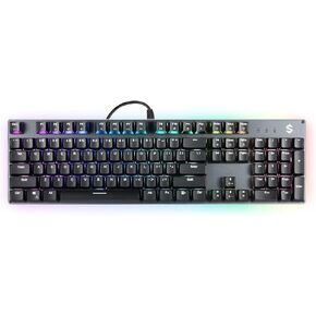 Black Shark RGB Mechanical Gaming Keyboard LED Backlit Wired Keyboard with Red Switches, Fully Programmable, Anti-Ghosting 104 Keys for Desktop PC, Sixgill K2
