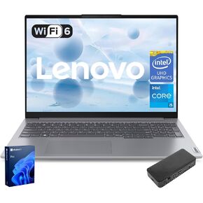 Lenovo ThinkBook 16 Business Laptop, 16" FHD+ Display, 8-Core Intel i5-13420H, 32GB DDR5 RAM, 1TB SSD, HDMI, SD Card Reader, Wi-Fi 6, Windows 11 Pro, Bundle with Targus USB-C 100W Docking Station