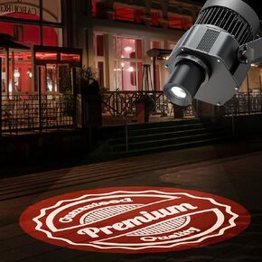 100W LED GOBO Projector - Waterproof Logo Projector with Remote - Free Custom Glass GOBO Personalized Logo Projector for Store Company Bar Wedding Advertising