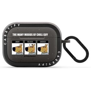 CASETiFY Airpods Pro (1st/2nd Gen) Bounce Case with Ring [Chill Guy Colab] - Chill Since Birth - Matte Charcoal
