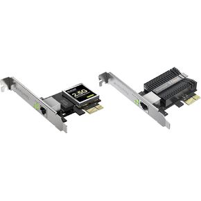 BrosTrend 5Gb PCIe Network Card, PCIe Ethernet Card with Extra Low-Profile PCI Express NIC + 2.5G Network Card, PCIe Network Adapter RJ45 NIC, 2.5 Gigabit Ethernet Card, Both with Lifetime Protection