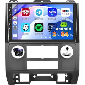 Upgrade 8Core 4+64G Android Radio for Ford Escape/Ford Kuga/Mazda Tribute 2007-2012-Wireless Carplay Android Auto Car Stereo-9'' IPS Touch Screen for Escape Kuga Tribute- GPS Navi EQ SWC FM RDS Radio