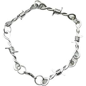 925 Sterling Silver Barbed Wire Necklace Bracelet For Women And Men - Barbwire Little Thorns Chain Choker Jewelry Gifts Barb Wine Necklace Little Thorns Chain Choker Bracelet For Men And Women