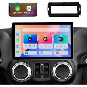 Dasaita 11.6" Car Radio for Jeep Wrangler JK Compass Patriot Chrysler Dodge RAM, with Wireless CarPlay & Android Auto, 6GB+64GB, 2K QLED Display, Built-in 4G Cellular/5G WiFi, Android 12