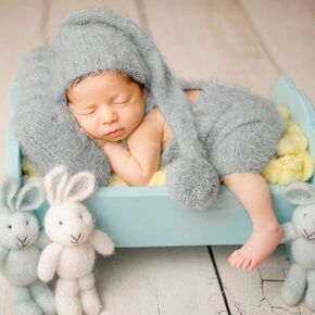Newborn Baby Photography Props Outfits Cute Hat Pants Set Infant Baby Boy Girl Photoshoot Props Costume Set