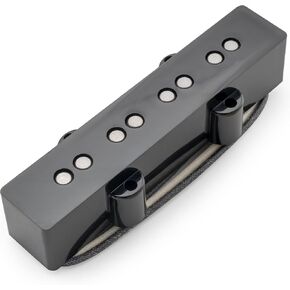 Musiclily Pro JB-70S Alnico 5 Single Coil Neck Bridge Pickups Set 8.3K/7.9K for Jazz Bass Style Bass, Black