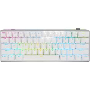 Corsair K70 PRO Mini Wireless RGB 60% Mechanical Gaming Keyboard - Fastest Sub-1ms Wireless, Swappable Cherry MX Blue Keyswitches, Aluminum Frame, PBT Double-Shot Keycaps - NA Layout, QWERTY - White