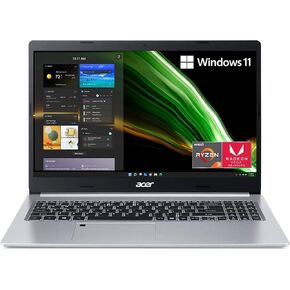 جهاز الكمبيوتر المحمول Acer | Aspire 5 | 15.6 "1920 × 1080 LED -Backlit | AMD RYZEN 3 3350U 4 -CORE | 4GB DDR4 | 256GB SSD | Windows 10 Home | Wi -Fi 6 - Bluetooth 5.1 - لوحة المفاتيح الخلفية - 720p كاميرا - فضية