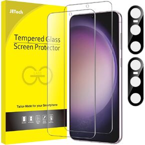 JETech Screen Protector for Samsung Galaxy S23+ / S23 Plus 5G 6.6-Inch with Camera Lens Protector, Tempered Glass Film, Fingerprint ID Compatible, HD Clear, 2-Pack Each