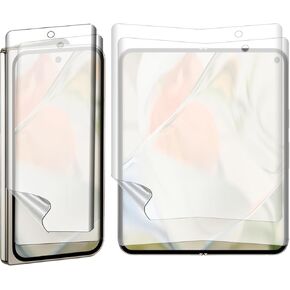 [2 Set 4pcs] واقي الشاشة غير اللامع لـ Google Pixel 9 Pro Fold ، 2pcs خارج الشاشة +2pcs داخل الشاشة لينة مضادة للوهلة TPU مقاومة