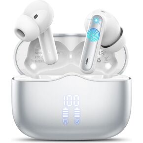 Wireless Earbuds, Bluetooth 5.3 Headphones in Ear with 4 ENC Noise Cancelling Mic, New Wireless Earphones HiFi Stereo Deep Bass 40H Playtime, In-Ear Bluetooth Earbuds LED Display IP7 Waterproof, USB-C