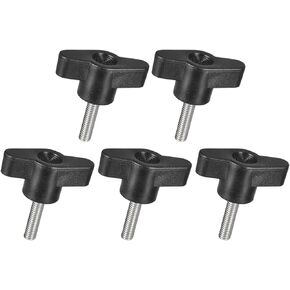 Clamping Screw Knobs - 5 Pcs T-Shaped Thumb Screws Fits for Remove Hand Tighten Knob The Umbrella Base Replacement - 304 Stainless Steel - (M5 x 25mm)