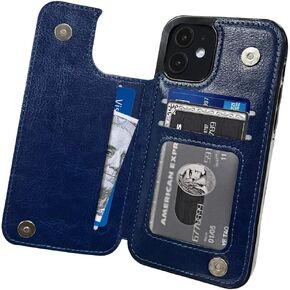 MIDOLA Wallet Case for iPhone 12/12 Pro 12P with Card Holder Cover Cell Phone Leather Protective Purse 6.1 Inch Blue