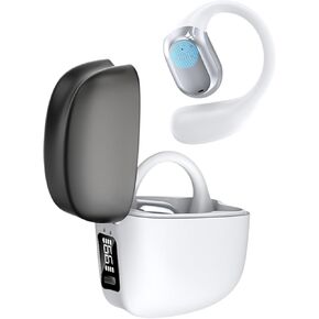 فتح سماعات الأذن Bluetooth اللاسلكية ، سماعات أذن مفتوحة مع علبة الشحن ، الشاشة الرقمية ، الوزن الخفيف للرياضة ، الركض ، التدريبات