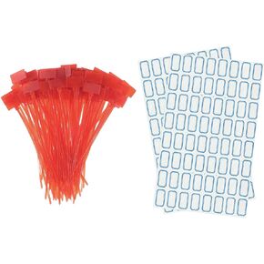uxcell 100pcs Nylon Cable Ties Tags Label Marker Self-Locking for Marking Organizing Red
