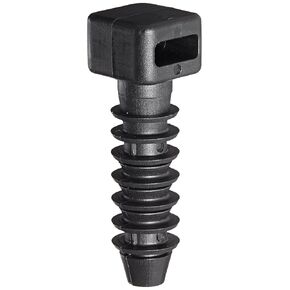 Panduit MPMS25-C0 Pan-Ty Masonry Push Mount, Weather Resistant Nylon 6.6, Indoor/Outdoor Environment, Fir Tree Hole Mount, Black, 0.25" Hole Diameter, 0.27" Height, 0.97" Grip Length (Pack of 100)