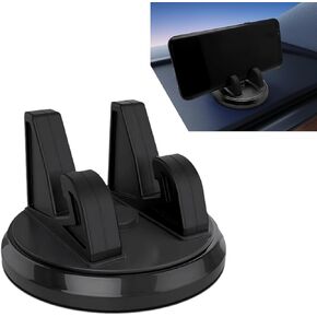 1 PC Car Dashboard Phone Holder, 1.69" x 2.83" Phone Fixing Device Shockproof Navigation Bracket, 360 Degree Rotatable Mobile Phone Fixture Accessories, for Most Cars, SUVs, Vans (Black)
