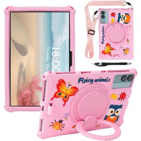 11-inch Android Tablet Case - Universal Cute Cartoon Case for ApoloSign, DOOGEE, Blackview, Pritom, ECOPAD, AOCWEI, Teclast 11-inch Tablets (Pink)