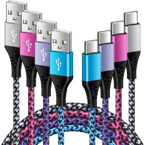 Type C Charger Cable 1.5/3/6/10Ft 3A Fast Charging Power Cord for Google Pixel 9 8a 8 7a 7 Pro 6 6a 5XL,Braided UAB A to USB C Charger Cord for Samsung Galaxy S24 S23 Ultra,A14,A54,S22 S21 S20 S10 S9