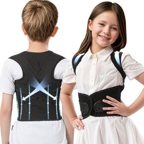 Back Brace Posture Corrector for Kids, Adjustable Full Back Support, for Upper and Lower Back Pain Relief, Scoliosis, Dowagers Hump, Hunchback, Thoracic, Spine Corrector (Large)
