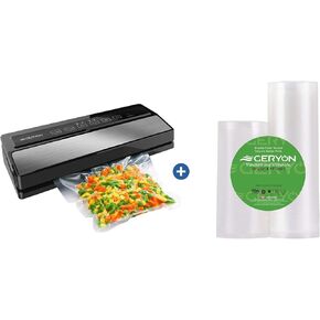 GERYON Vacuum Sealer Silver, 2Pack 8x50ft and11x50ft Food Sealer Vacuum Sealer Bags Rolls