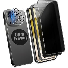 Privacy Screen Protector for iPhone 15 Plus, Privacy Glass Para Protectors Privacy Screen for iPhone 15 Plus Anti Spy Dark Black Screen Tempered Glass Film,2-Way Privacy Filter, Easy Install