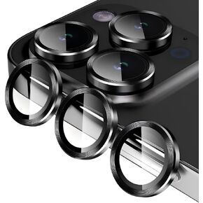 LFGKMZ 2 Pack Camera Lens Protector Compatible with iPhone 16 Pro/iPhone 16 Pro Max,Tempered Glass Camera Cover,Auto Install,Ultra HD,Anti-Scratch,Strong Adhesion - Black Titanium