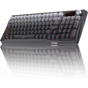 Kutethy Ky95 Series اللوحة اللاسلكية للألعاب الميكانيكية ، مفاتيح Gateron Brown مسبقًا ، 98 ٪ من Gasket Hot Swappable RGB Side PBT Keycaps Keycaps (Tea Green ، Jade 3.0 Brown Switch)